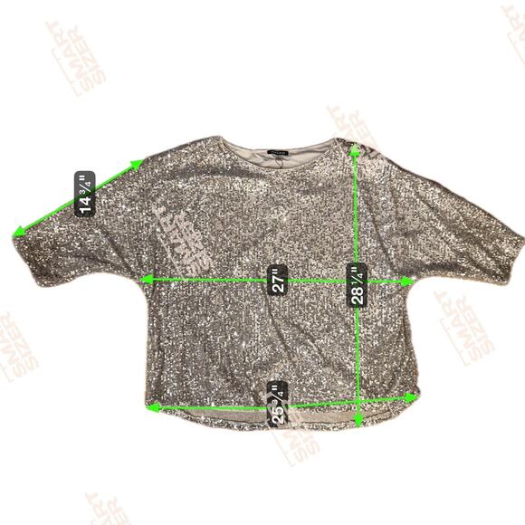 Cable & Gauge Sequin Special Occasion Blouse Top Shirt Sz 2X plus Christmas NYE - Picture 3 of 9